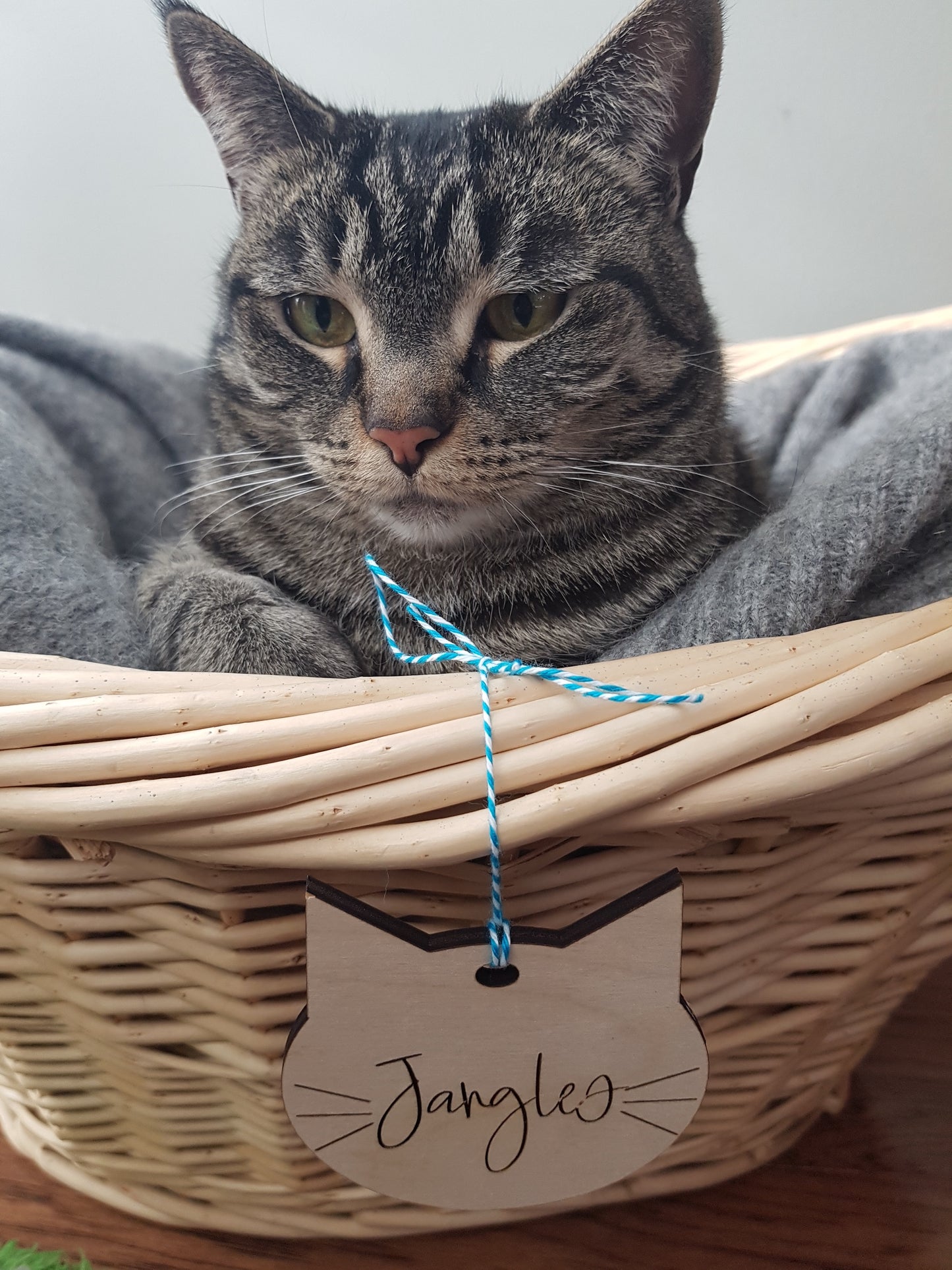 Cat Basket Tag or Tree Ornament