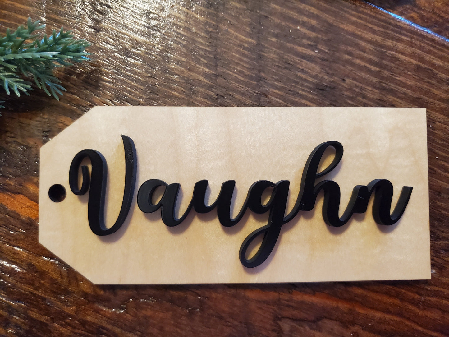 Stocking tag plain with name