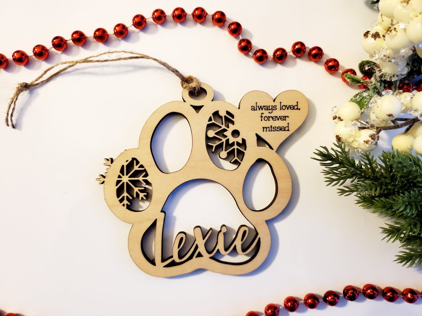 Dog Paw Ornament - In Memory
