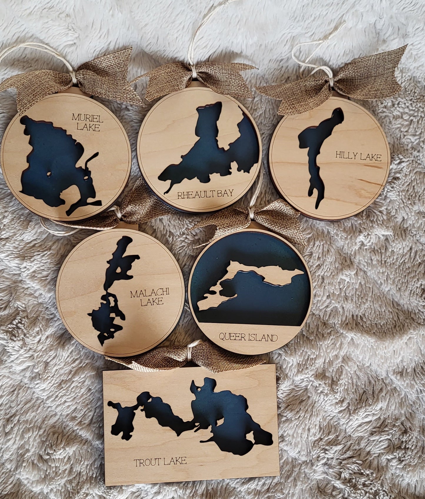 Muriel Lake map Tree Ornament