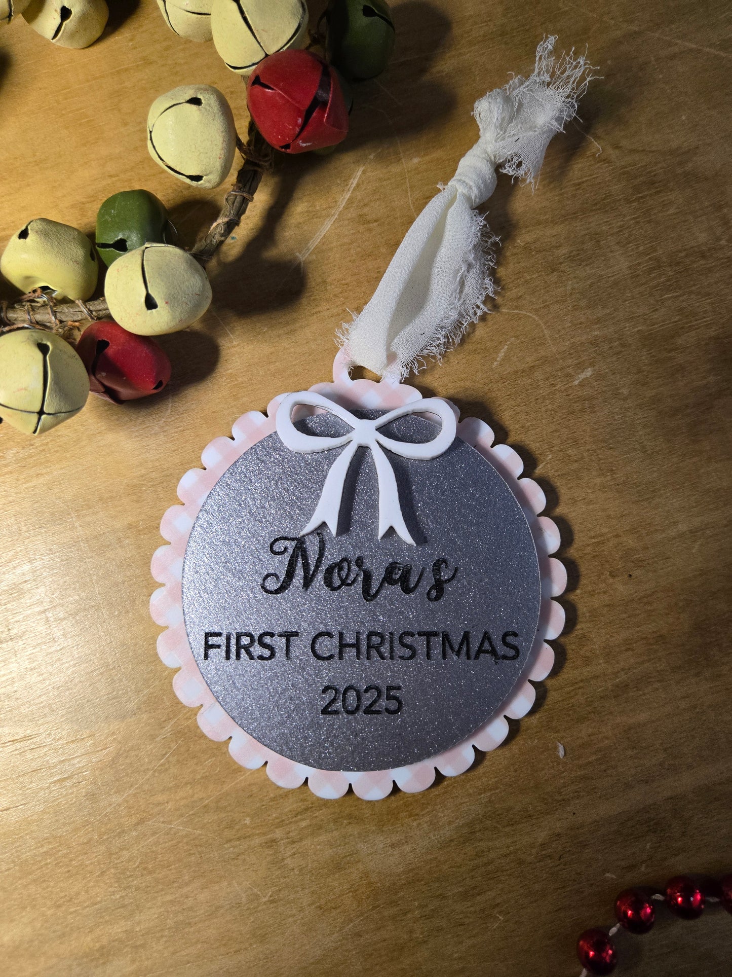 Baby’s First Christmas Ornament – Personalized Wood and Acrylic Keepsake