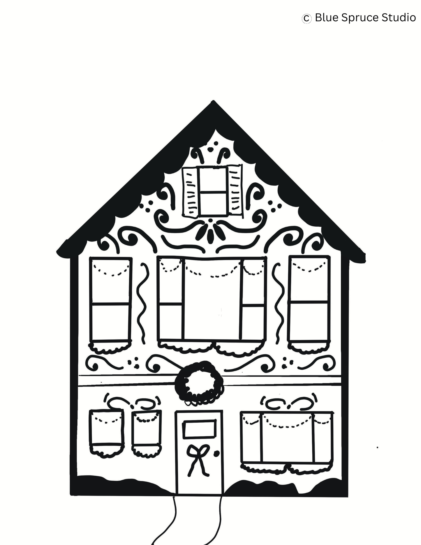 Free Gingerbread House Window Traceable's