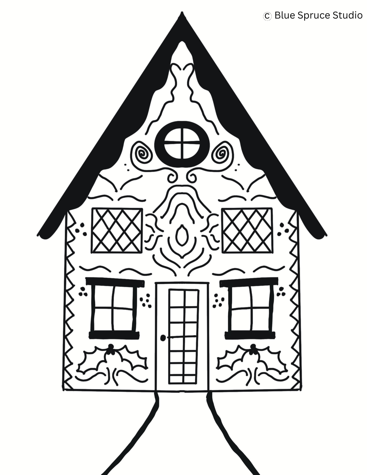 Free Gingerbread House Window Traceable's