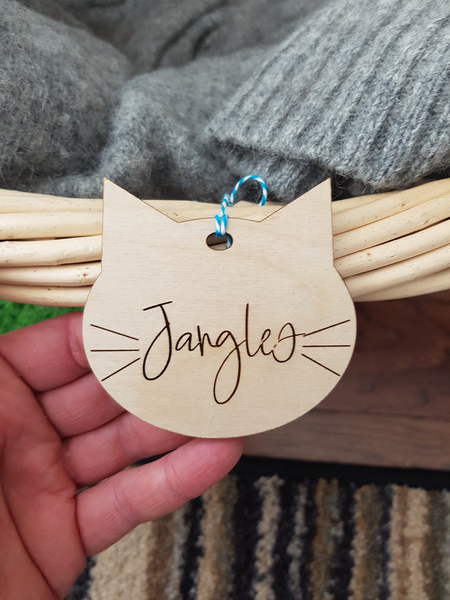 Cat Basket Tag or Tree Ornament