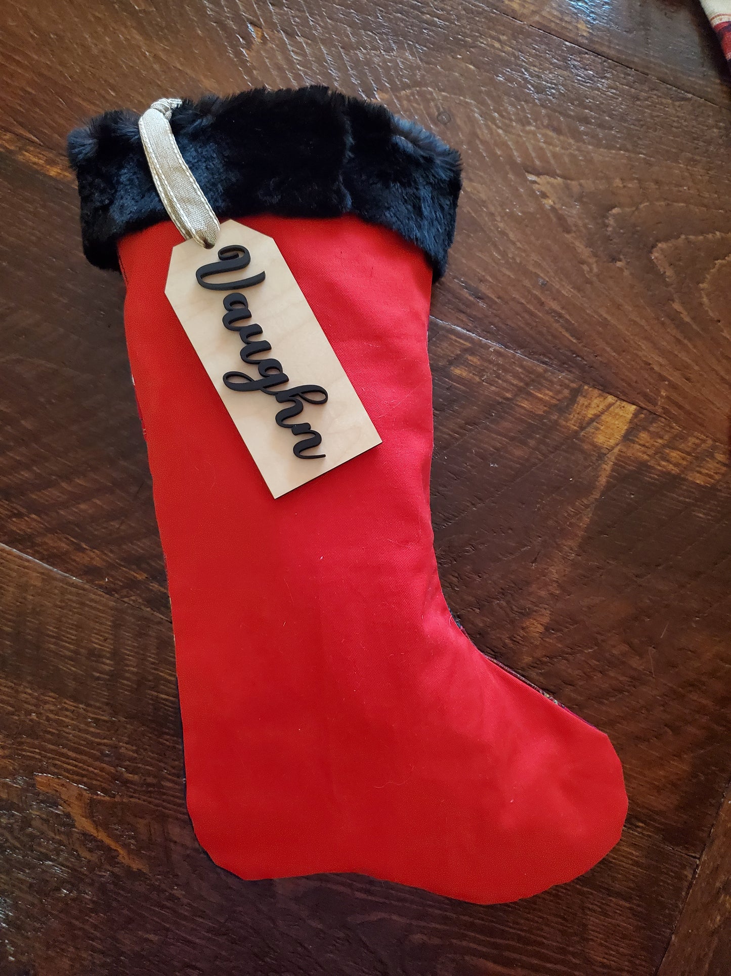 Stocking tag plain with name