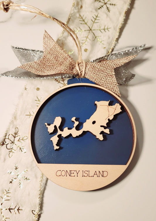 Coney Island map Tree Ornament