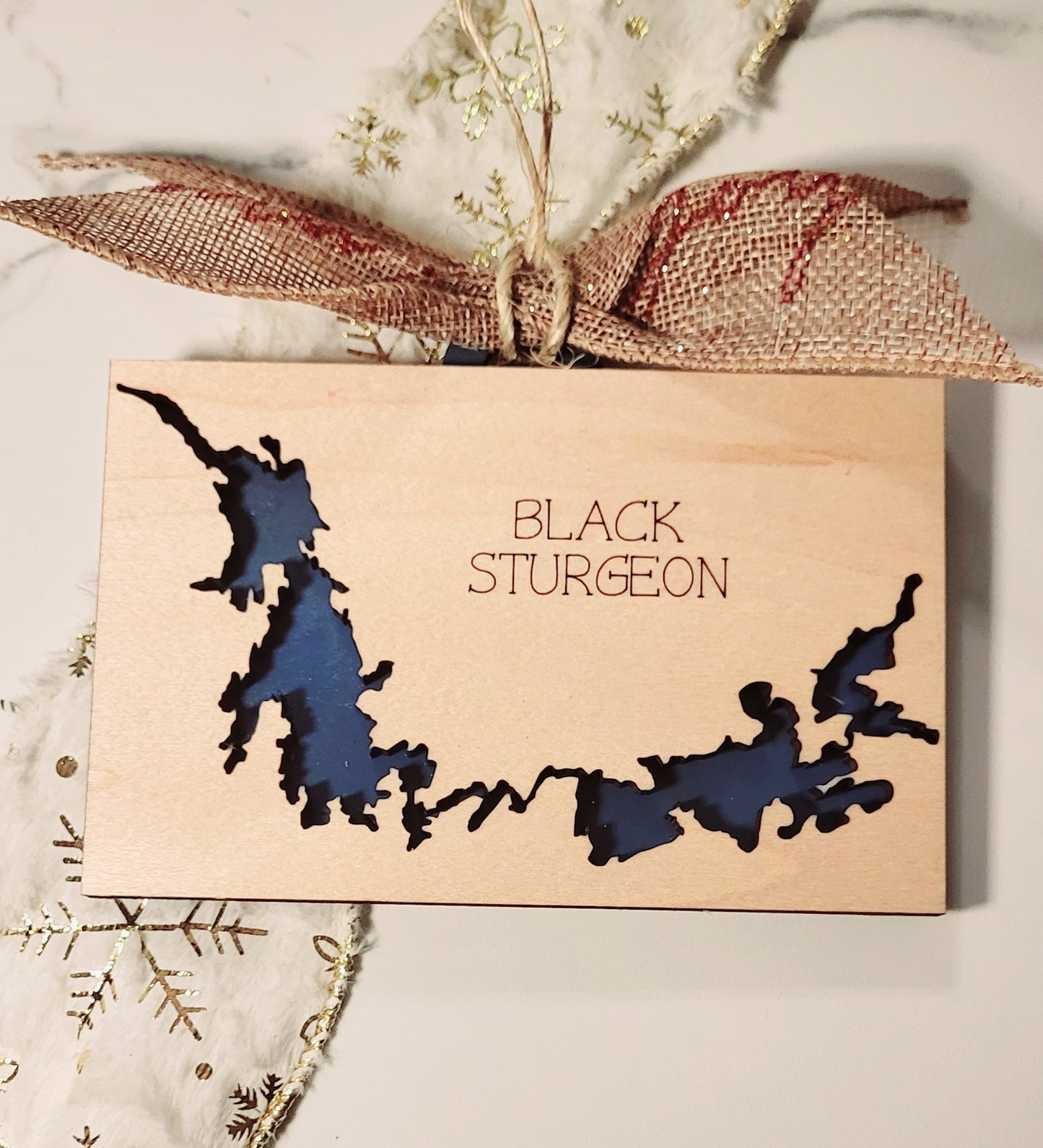 Black Sturgeon Horz. Tree Ornament