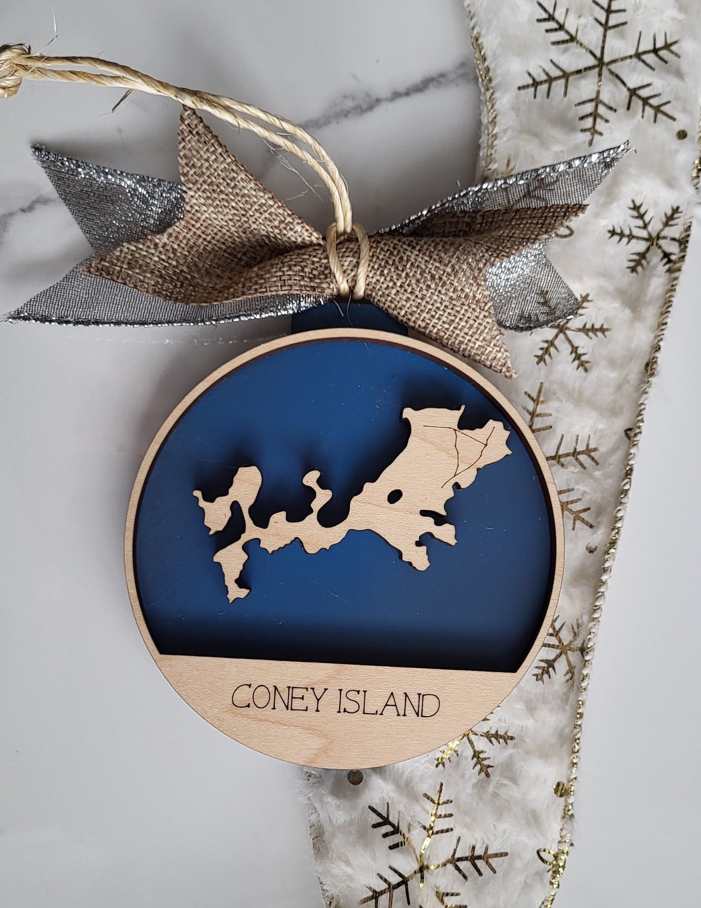 Coney Island map Tree Ornament