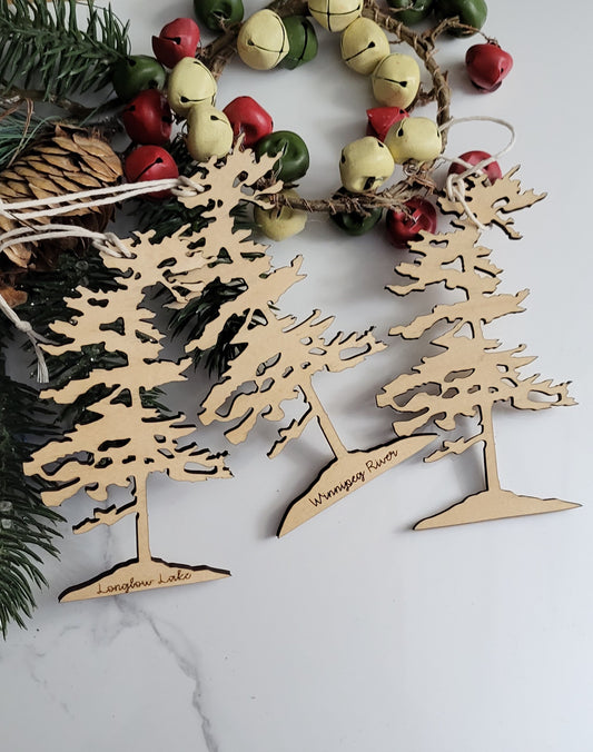 Wind Swept Pine Tree ornament