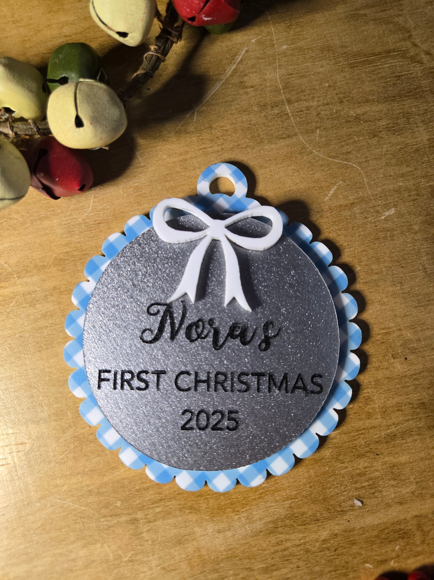 Baby’s First Christmas Ornament – Personalized Wood and Acrylic Keepsake