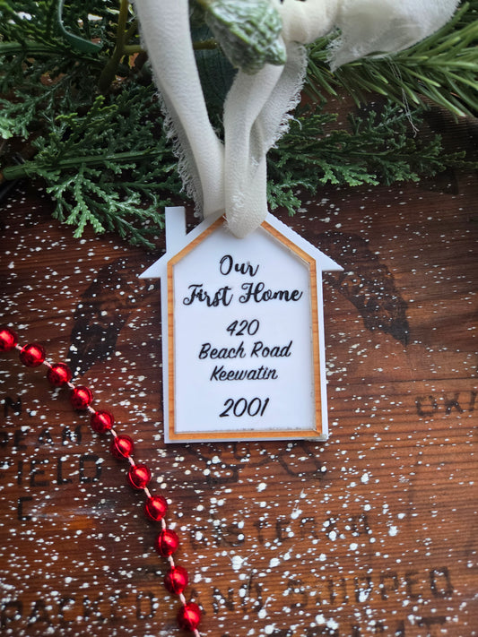 Personalized New House Ornament – Wood and Acrylic Keepsake