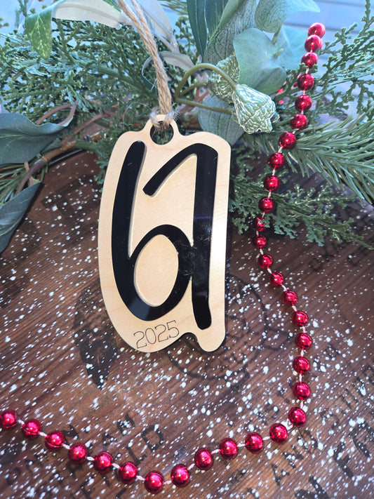 “67” Ornament – Trendy Meme-Inspired Wood and Acrylic Design