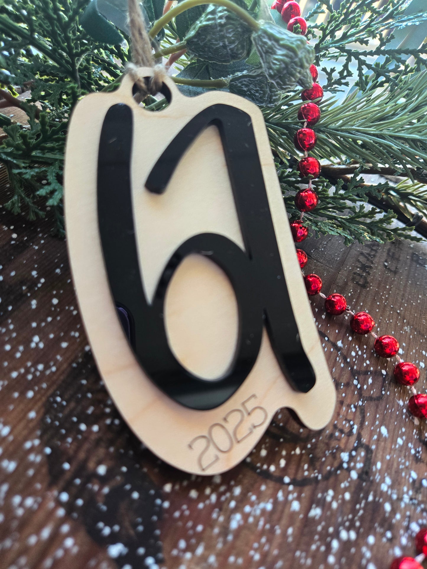 “67” Ornament – Trendy Meme-Inspired Wood and Acrylic Design