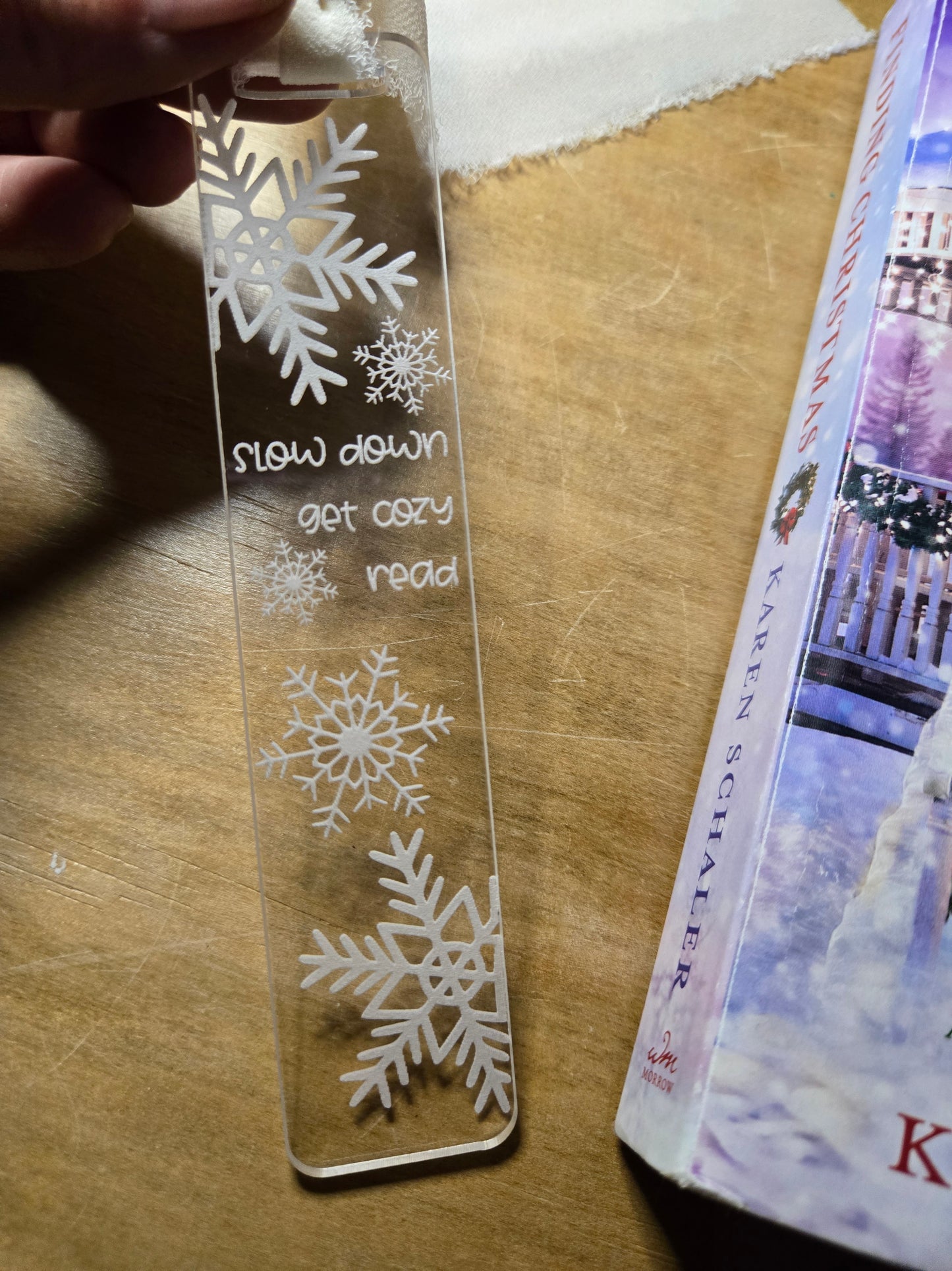 Engraved Acrylic Bookmark – Cozy Snowflake or Dandelion Design
