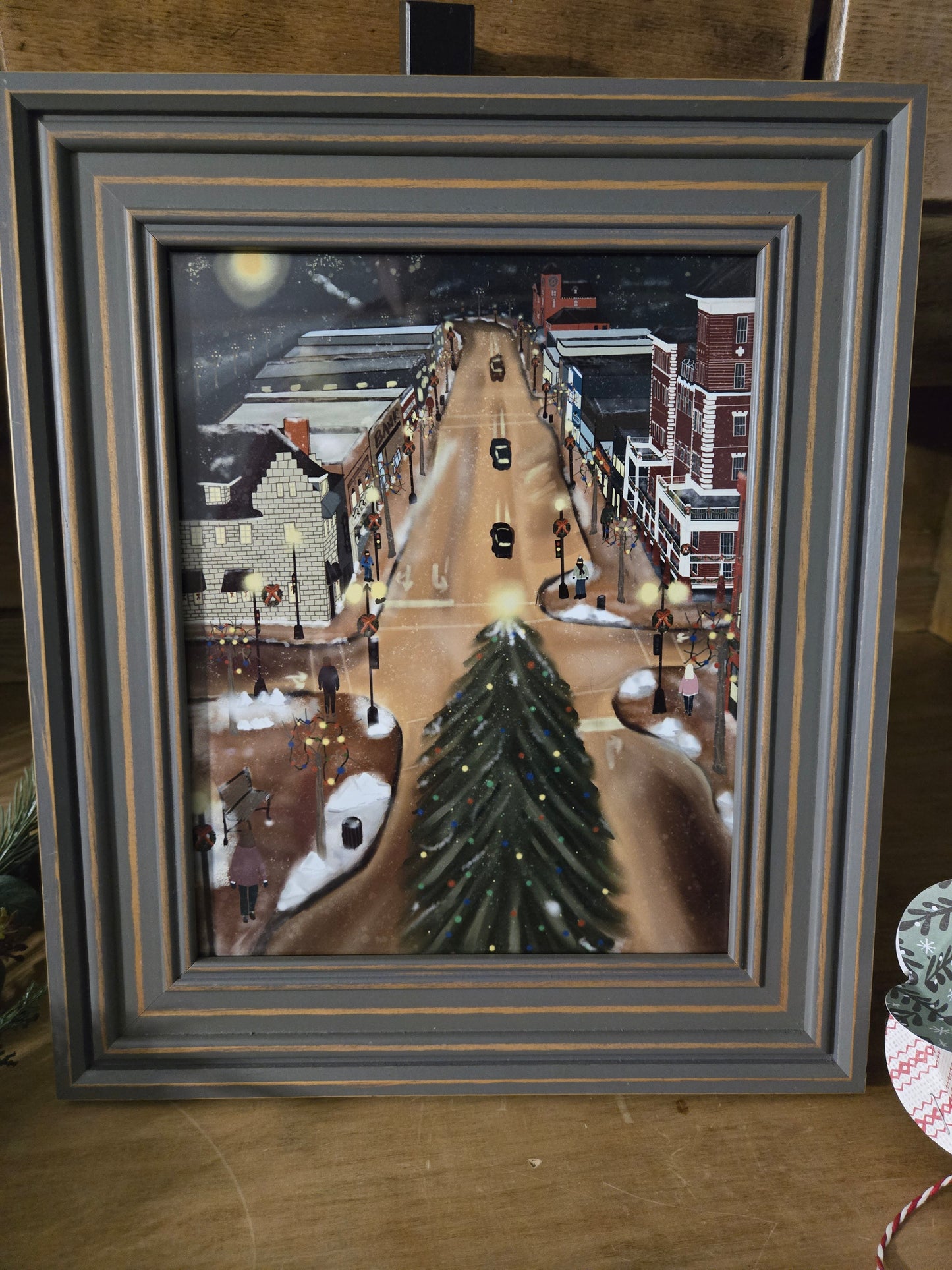 Kenora Christmas Tree Art Print – Downtown Holiday Scene 8"x10"