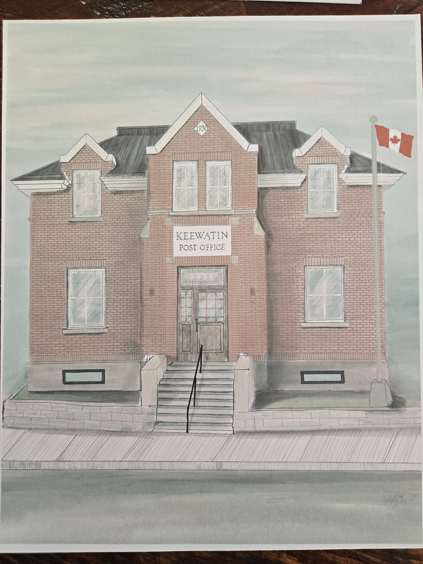 Keewatin Post Office Art Print – Original Post Office building Watercolour