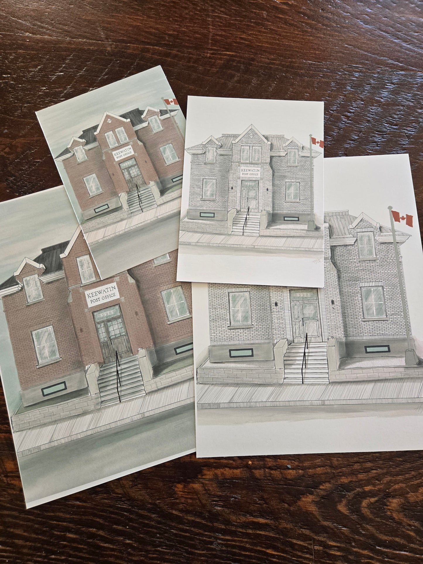 Keewatin Post Office Art Print – Original Post Office building  Black and White