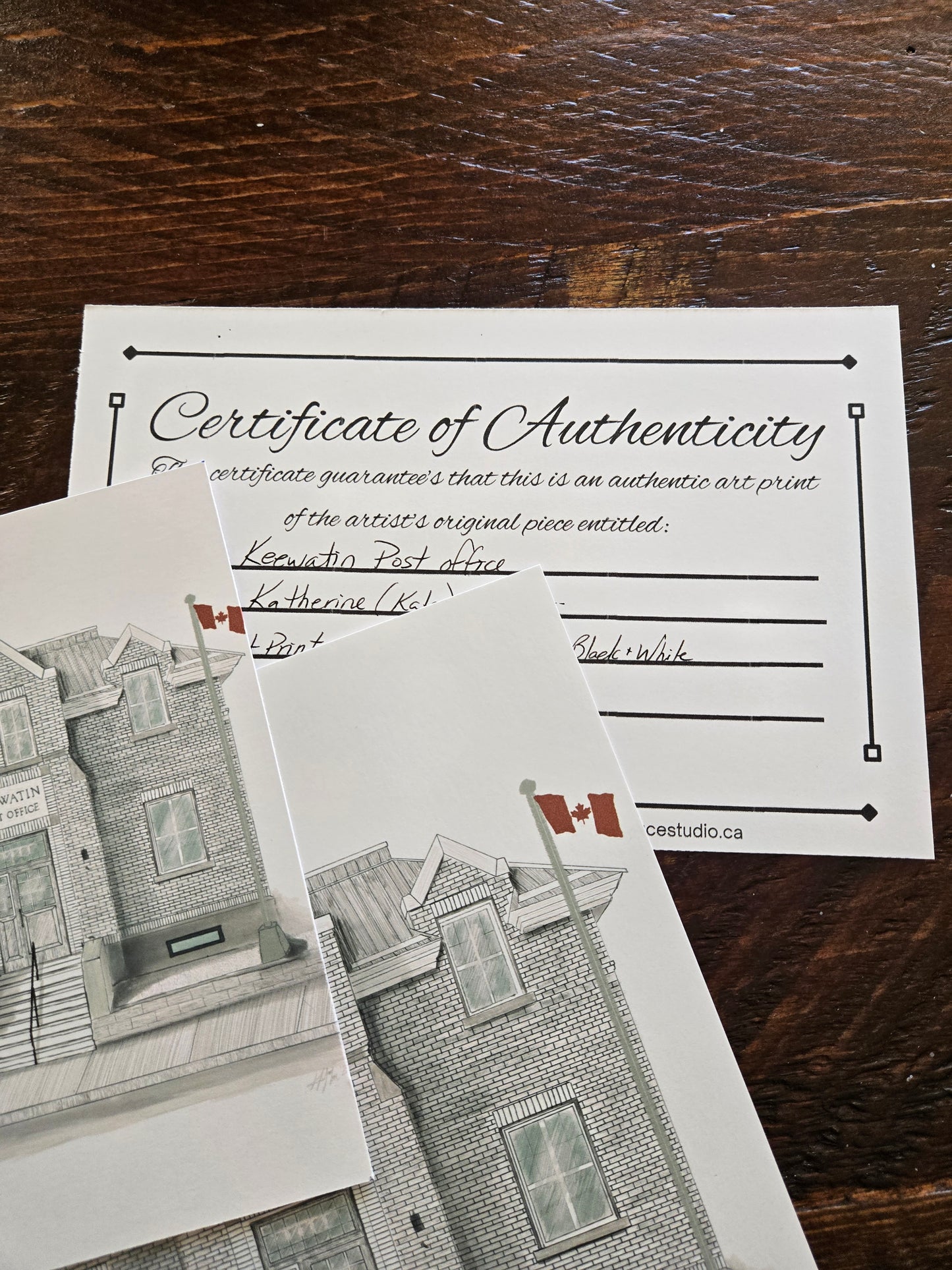 Keewatin Post Office Art Print – Original Post Office building  Black and White