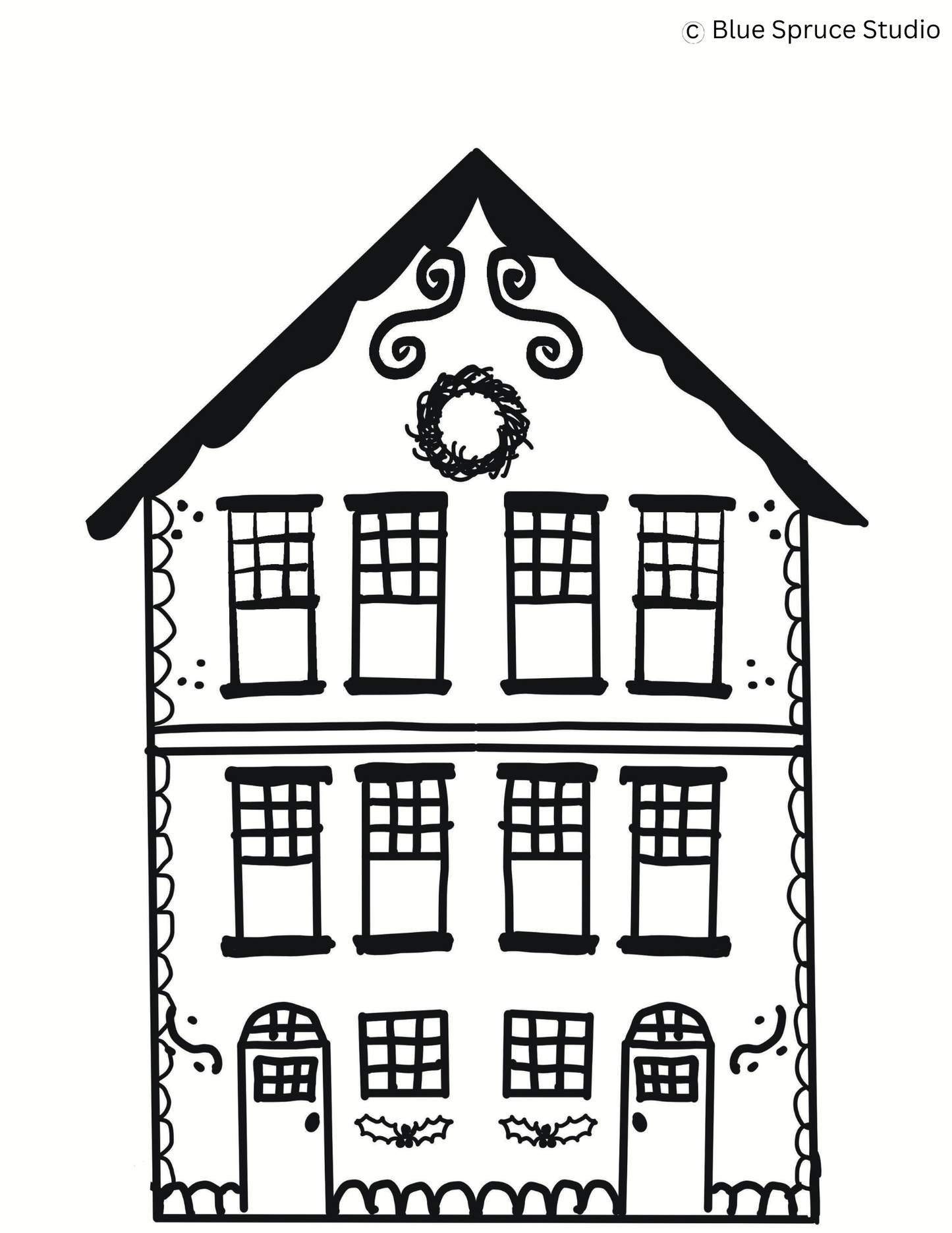 Free Gingerbread House Window Traceable's