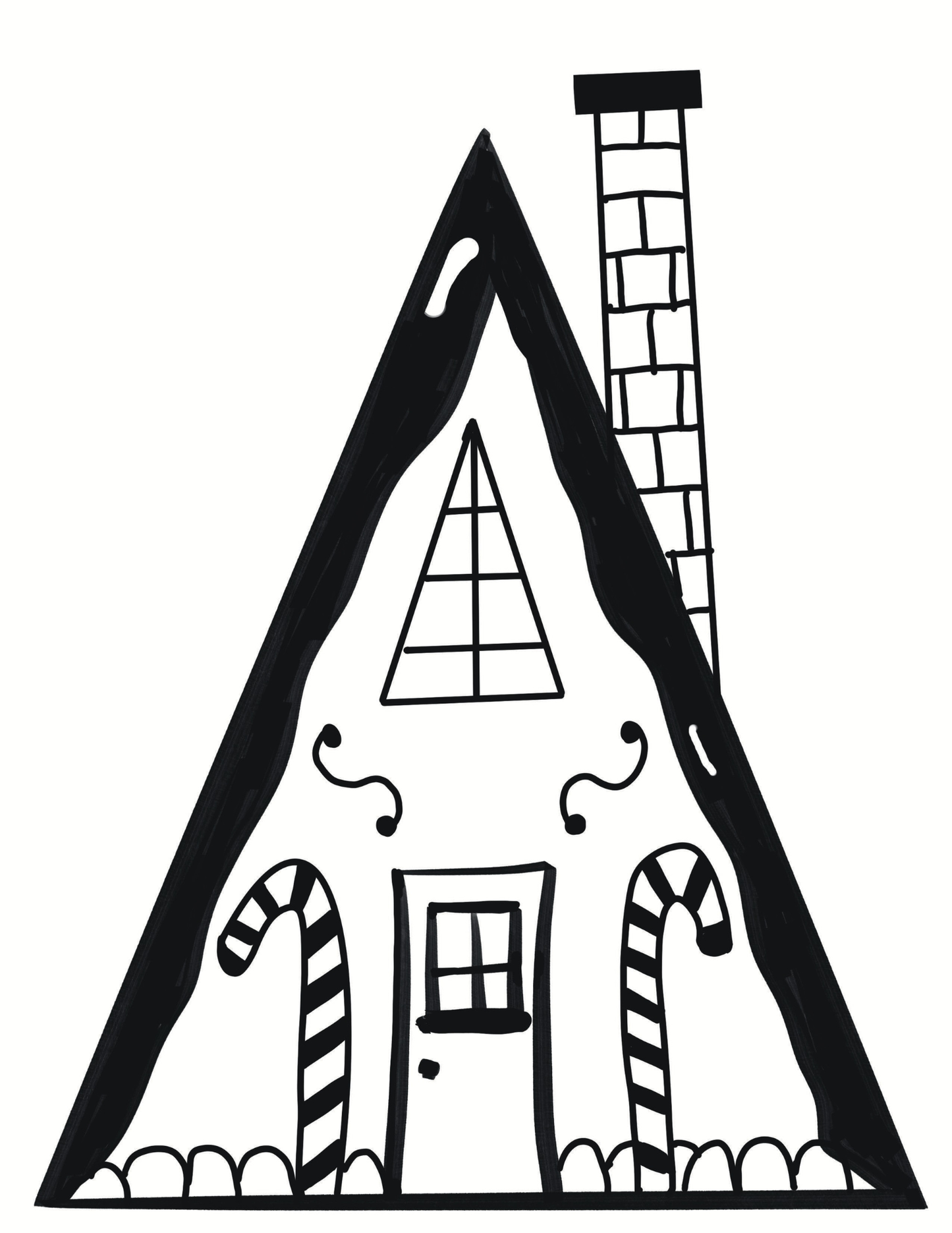 Free Gingerbread House Window Traceable's