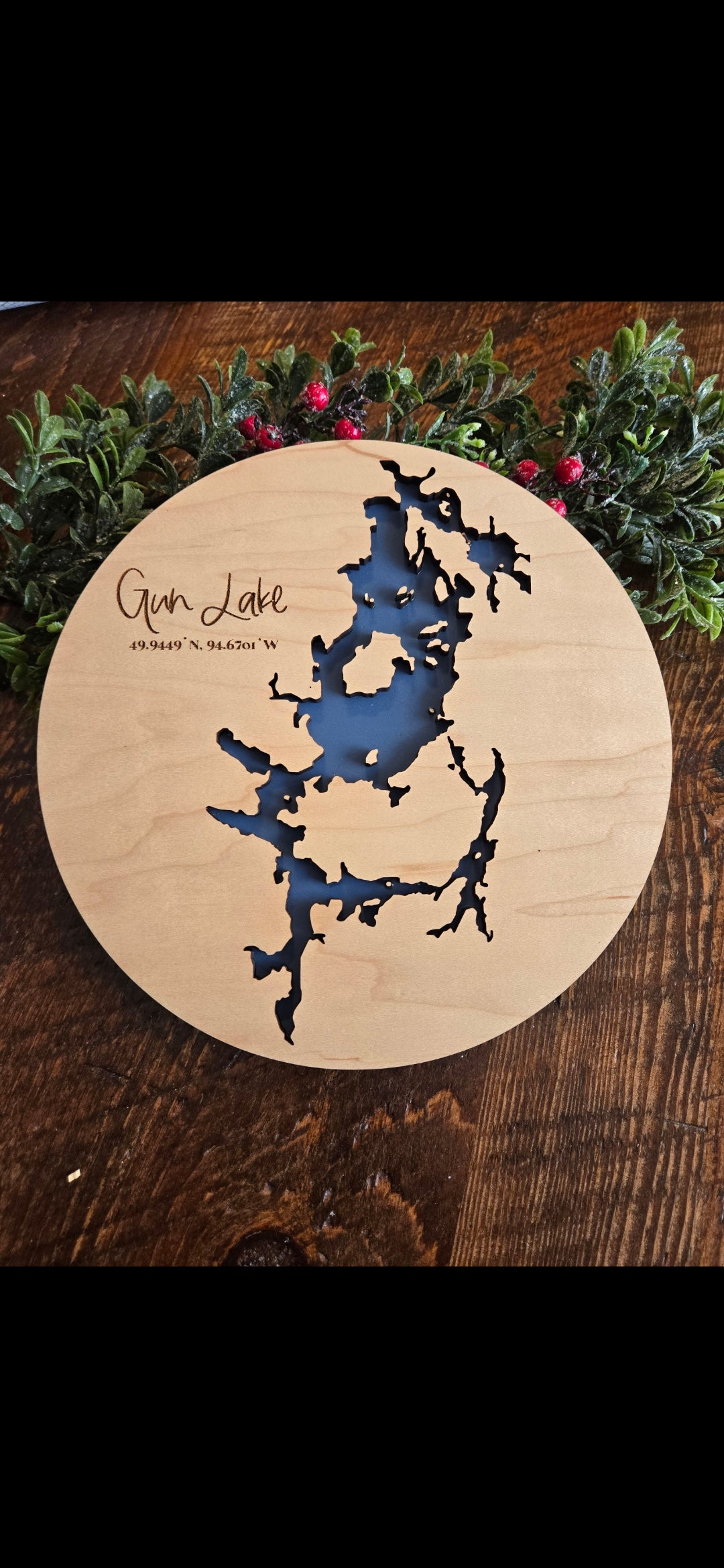 10" Diameter Lake Map ( Custom available)