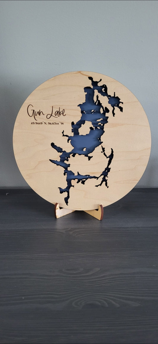 10" Diameter Lake Map ( Custom available)